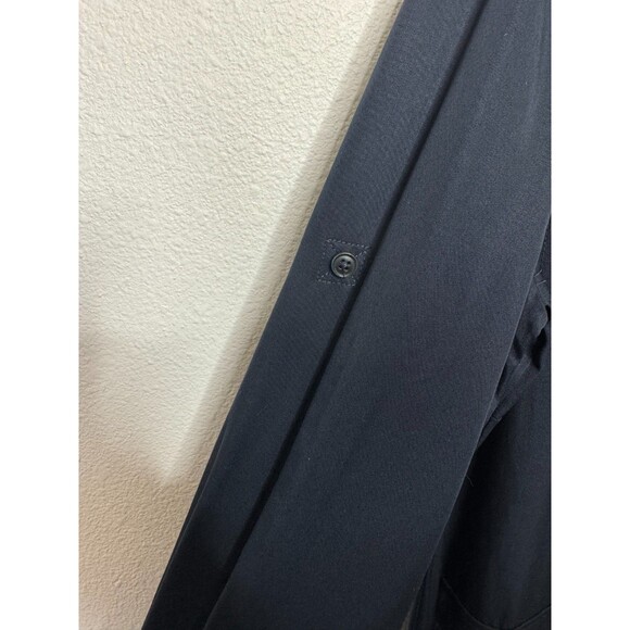 Madewell Large Utility Tie Waist Maxi Button Front Shirt Dress Navy Blue NWT - Picture 7 of 15